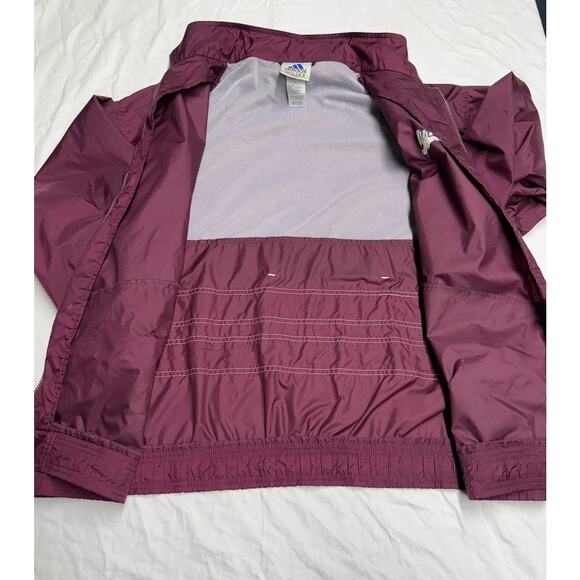 Vintage Adidas  windbreaker jacket 3 Stripes  Full Zipper Mens Size XL Purple - Picture 7 of 16